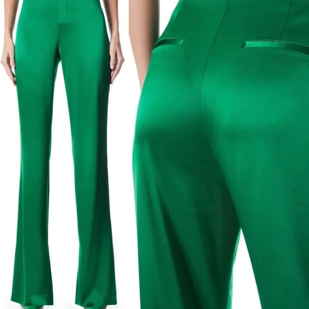 Alice + Olivia satin flare pants